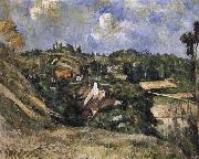 Paul Cezanne Pang map nearby houses Schwarz oil painting reproduction